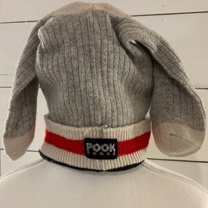 Kids' Gray and Red Bunny Ear Hat